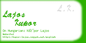 lajos kupor business card